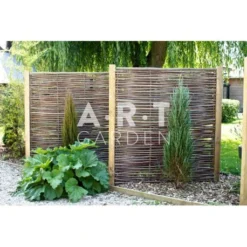 Panneau Claustra En Noisetier Tressé En Horizontal Qualité Pro. Clôture Naturelle Bois -Promos Vert Reve Boutique panneau claustra en noisetier tresse en horizontal qualite pro cloture naturelle bois 1 3